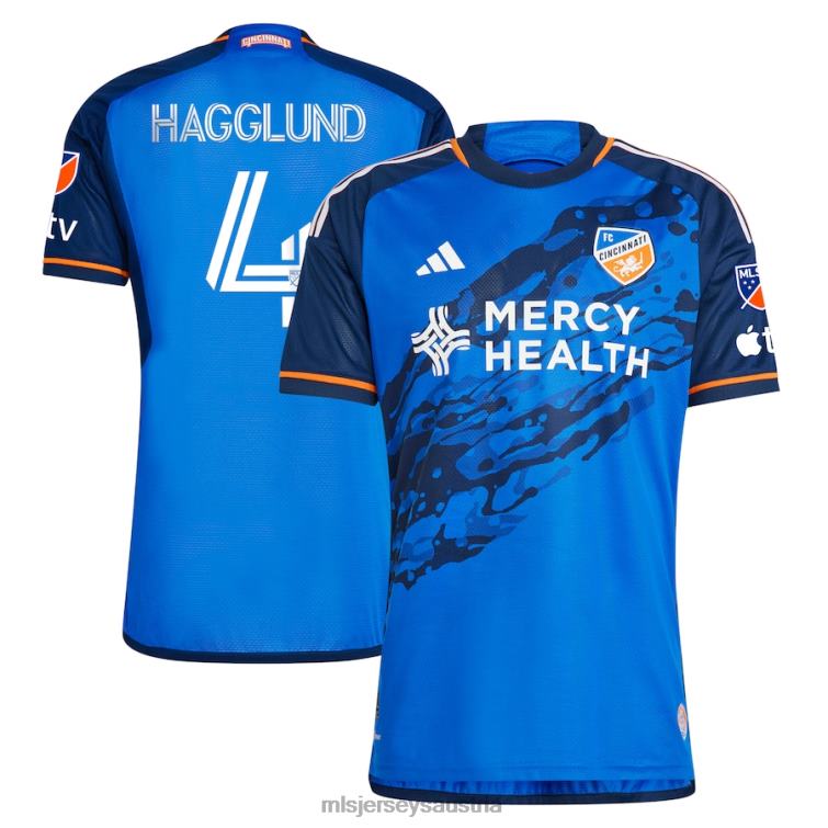 Männer FC Cincinnati Nick Hagglund adidas Blue 2023 River Kit authentisches Trikot Jersey MLS Jerseys TT4B668
