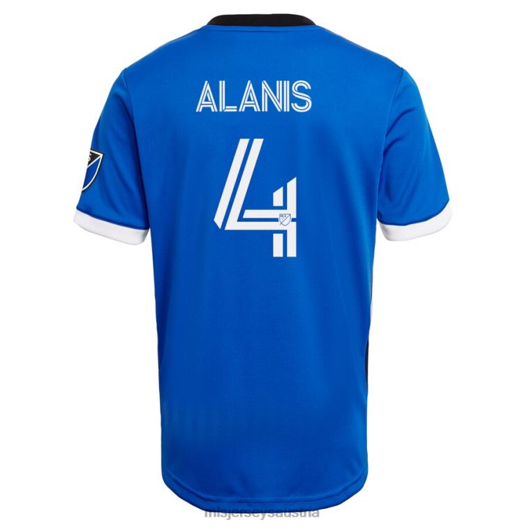 Männer San Jose Erdbeben Oswaldo Alanis adidas Blau 2021 primäres authentisches Spielertrikot Jersey MLS Jerseys TT4B987